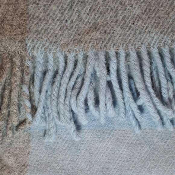 Tidstrand Blue and Grey Wool Scarf - Picture 5 of 5